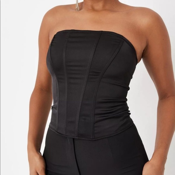 Vintage Y2k black corset bustier w zipper
